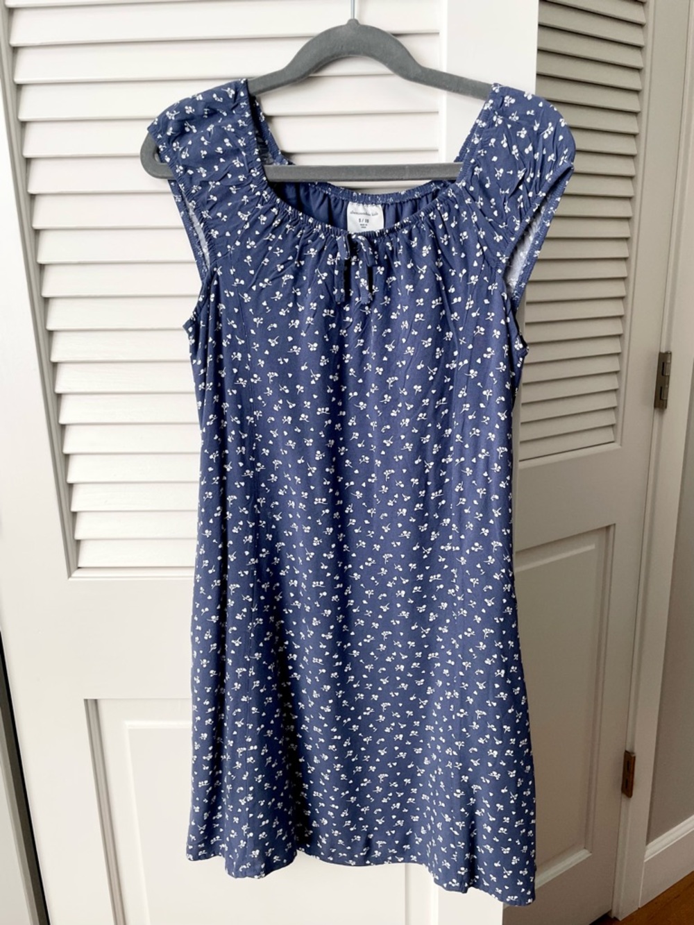 Abercrombie Kids Navy Print Sundress Lined, Pockets, Cap Sleeves Size 9/10